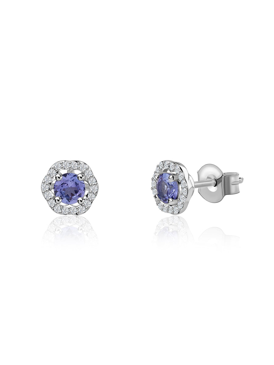 Tanzanite Bloom Stud Earrings