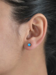 Half Carat Daily Wear Studs In Blue Topaz