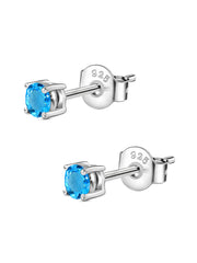 Half Carat Daily Wear Studs In Blue Topaz