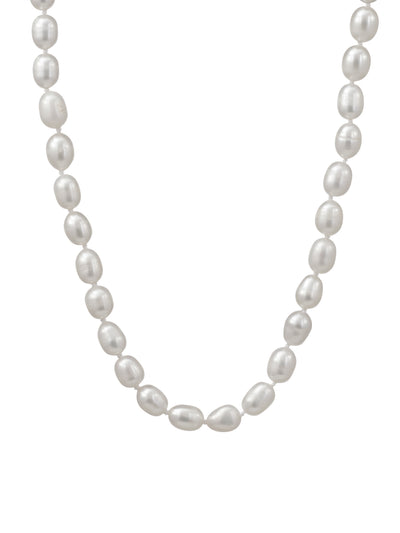 Freshwater Rice Pearl Silver Necklace for Women