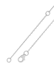 Blue Sapphire And American Diamond Halo Solitaire Necklace Made Silver