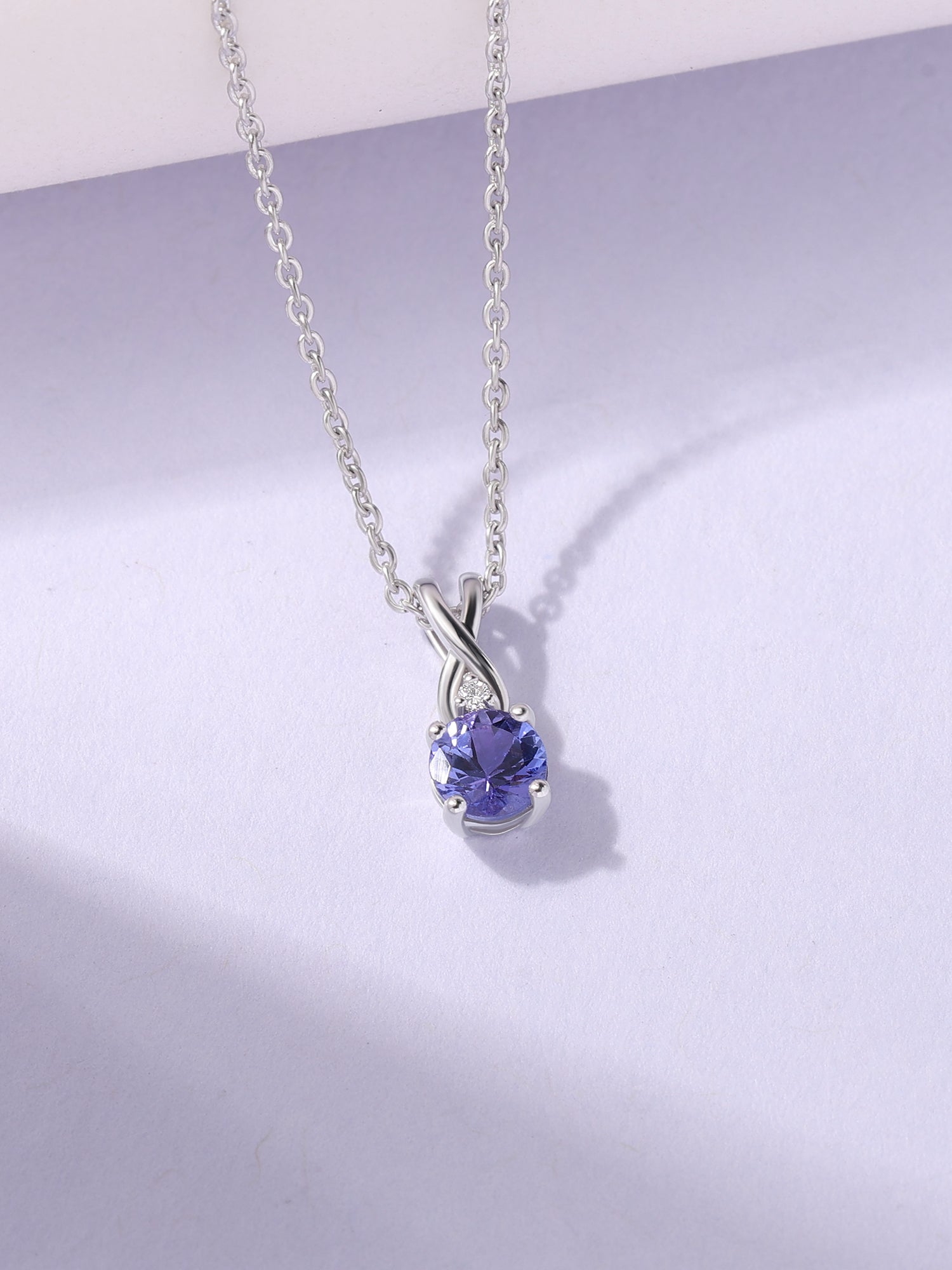 Classic Tanzanite Silver Necklace