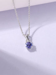 Classic Tanzanite Silver Necklace