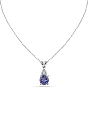 Classic Tanzanite Silver Necklace