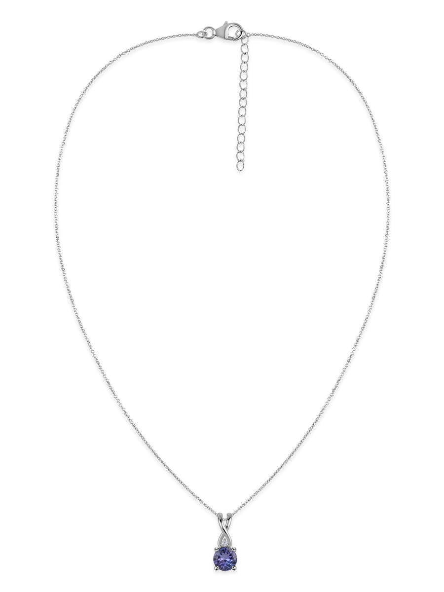 Classic Tanzanite Silver Necklace