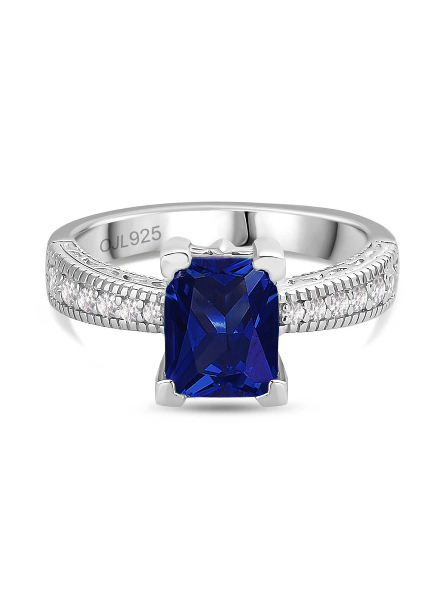 Sky Blue Lab Created Sapphire Ring – Ornate Jewels