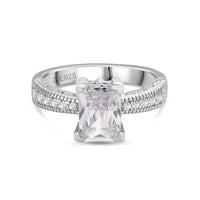 1.5 Carat Solitaire American Diamond Silver Ring for Women
