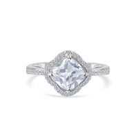 Forever American Diamond Silver Flower Ring