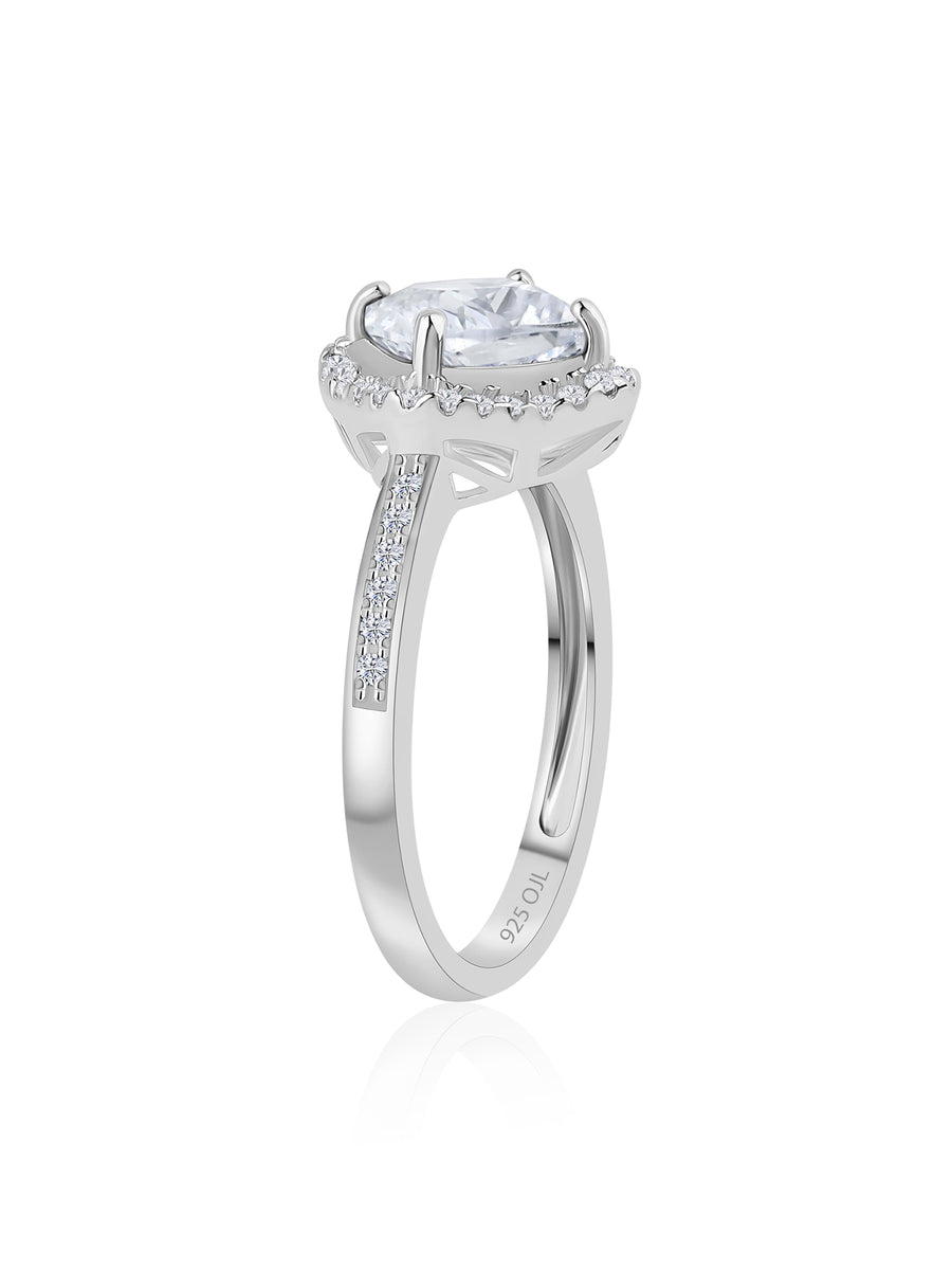 Forever American Diamond Silver Flower Ring