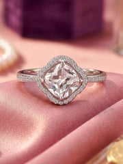 Forever American Diamond Silver Flower Ring