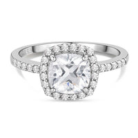 Princess American Diamond Cocktail Silver Ring for Women