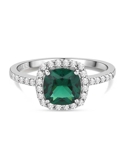 Princess Emerald American Diamond Cocktail Ring-2