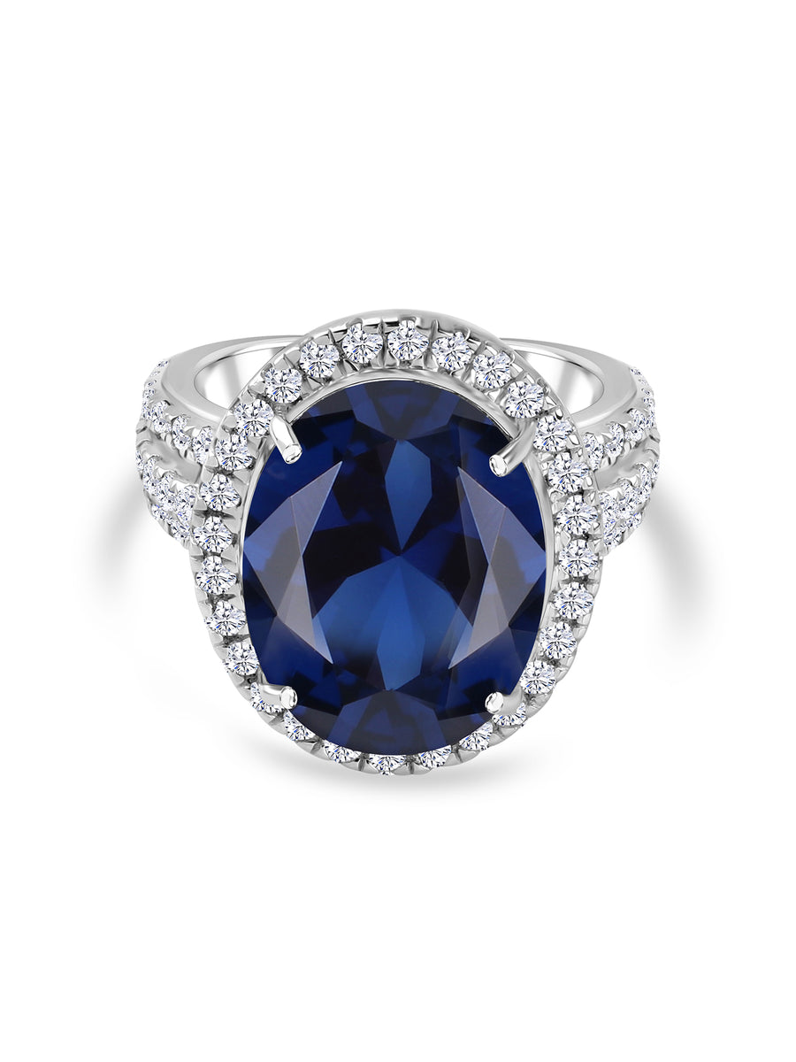 Timeless Beauty: Blue Sapphire Oval Ring – Ornate Jewels