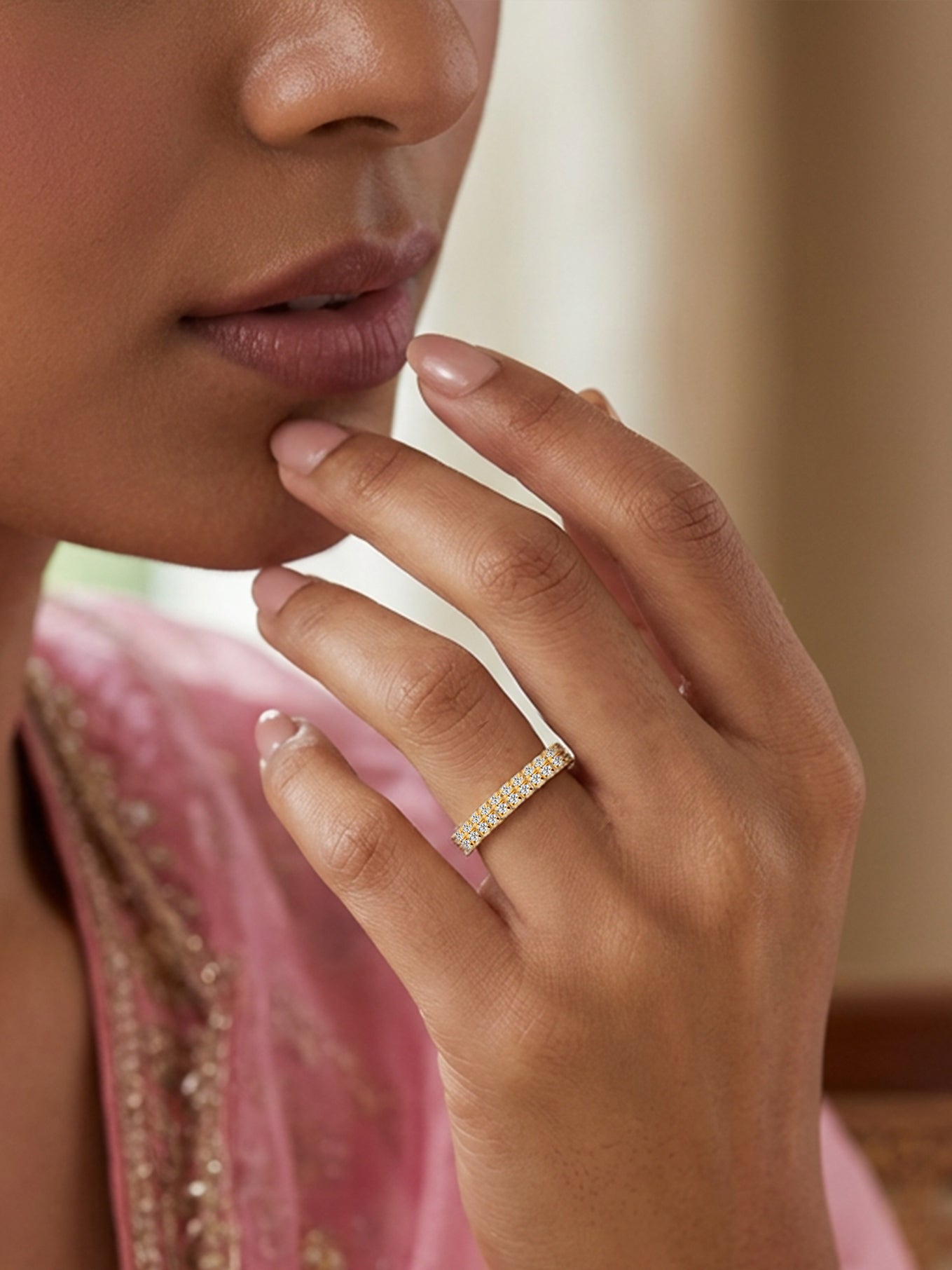 Lab Diamond Enchanted Band Ring For Women