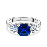 Meghan Markle Blue Sapphire CZ Ring for Women in 925 Silver