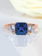 Meghan Markle Blue Sapphire Ring in Rose Gold