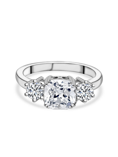 American Diamond Solitaire Silver Ring in 925 Sterling Silver - BIS Hallmarked