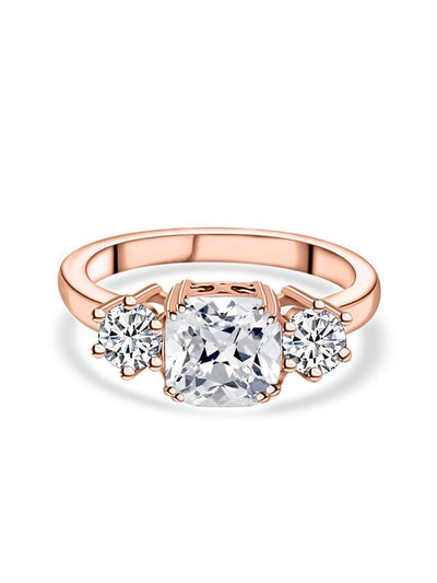 American Diamond Solitaire Silver Ring in 925 Sterling Silver - BIS Hallmarked