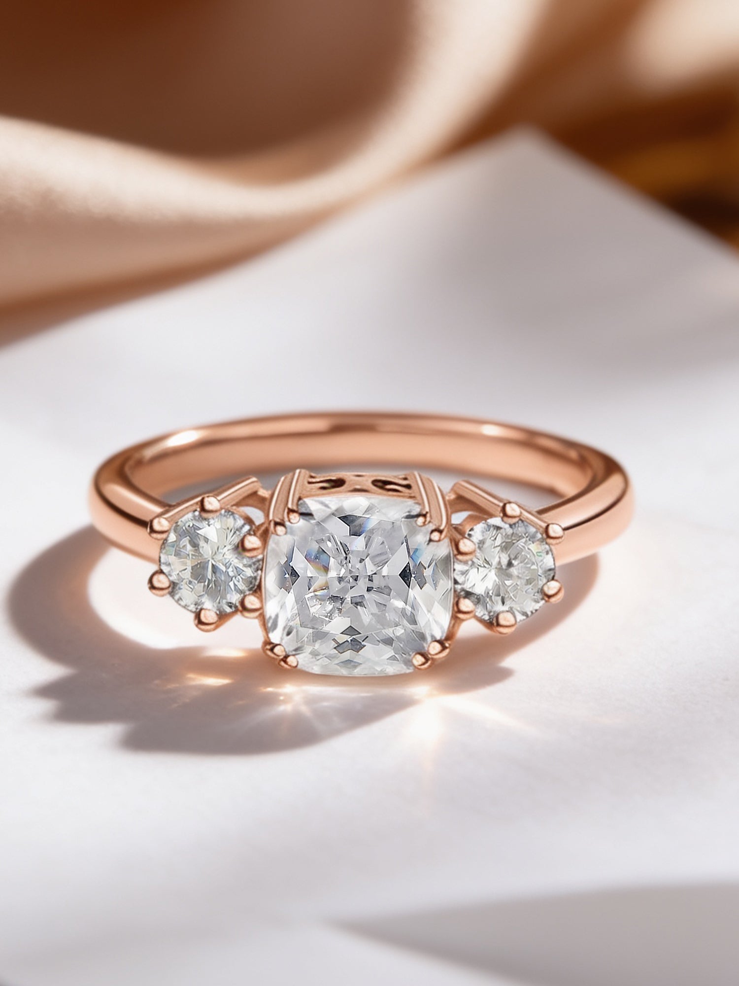 Rose Gold Meghan Markle Design Cubic Zirconia Ring