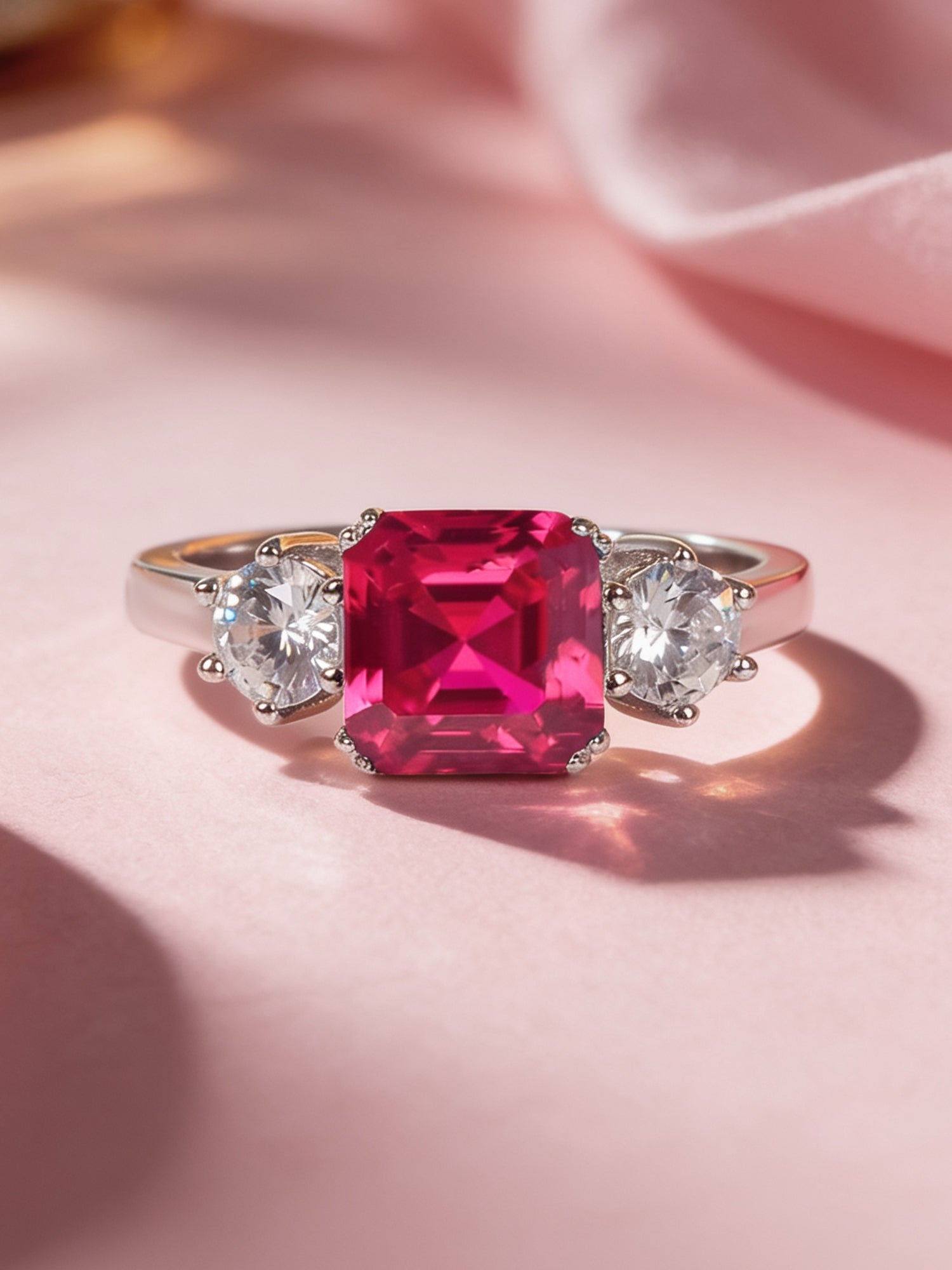 Meghan Markle Design Ring In Ruby CZ