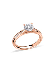 Golden Embrace Round Diamond Solitaire Ring