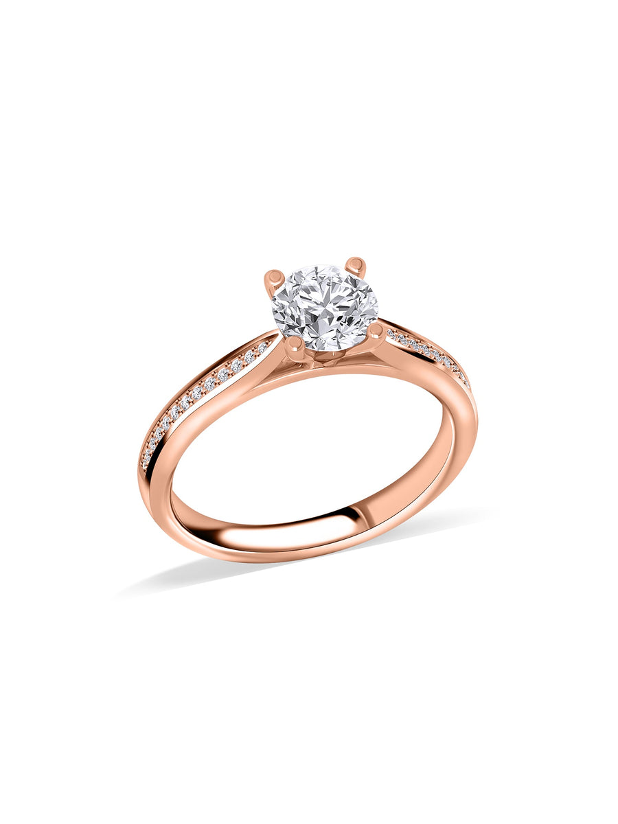 Golden Embrace Round Diamond Solitaire Ring