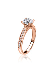Golden Embrace Round Diamond Solitaire Ring