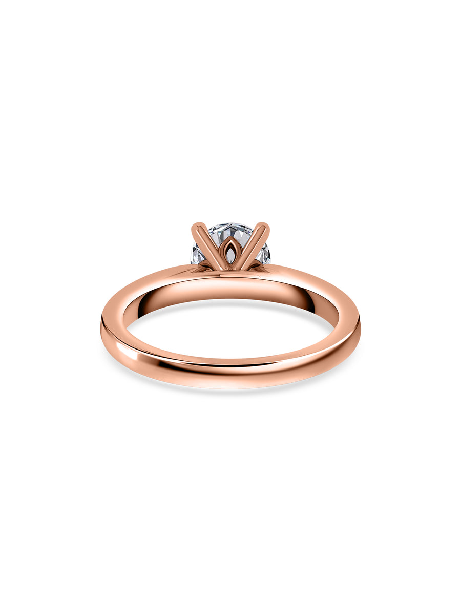 Golden Embrace Round Diamond Solitaire Ring