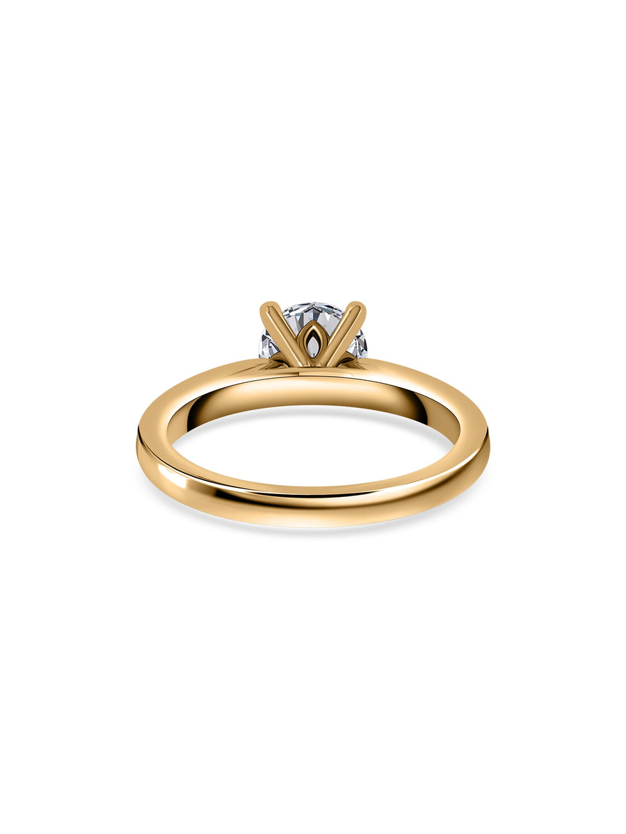 Golden Embrace Round Diamond Solitaire Ring