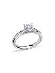 Golden Embrace Round Diamond Solitaire Ring
