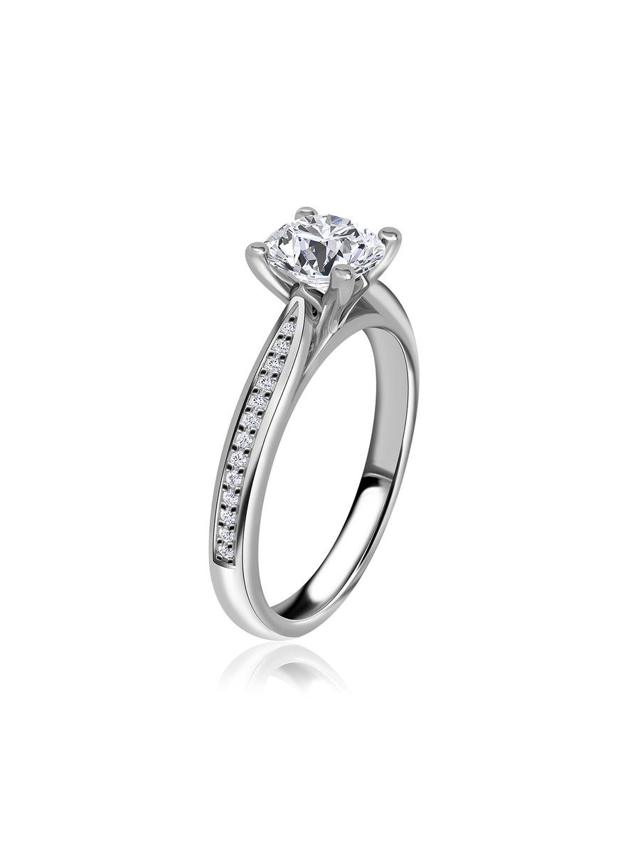 Golden Embrace Round Diamond Solitaire Ring