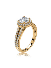 Radiant Halo Glow Lab Grown Diamond Gold Ring