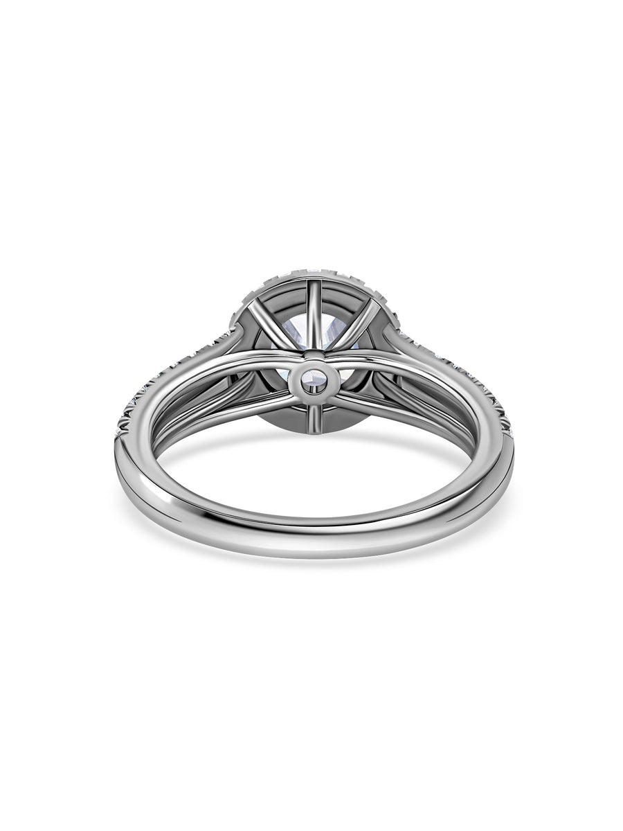 Radiant Halo Glow Lab Grown Diamond Gold Ring