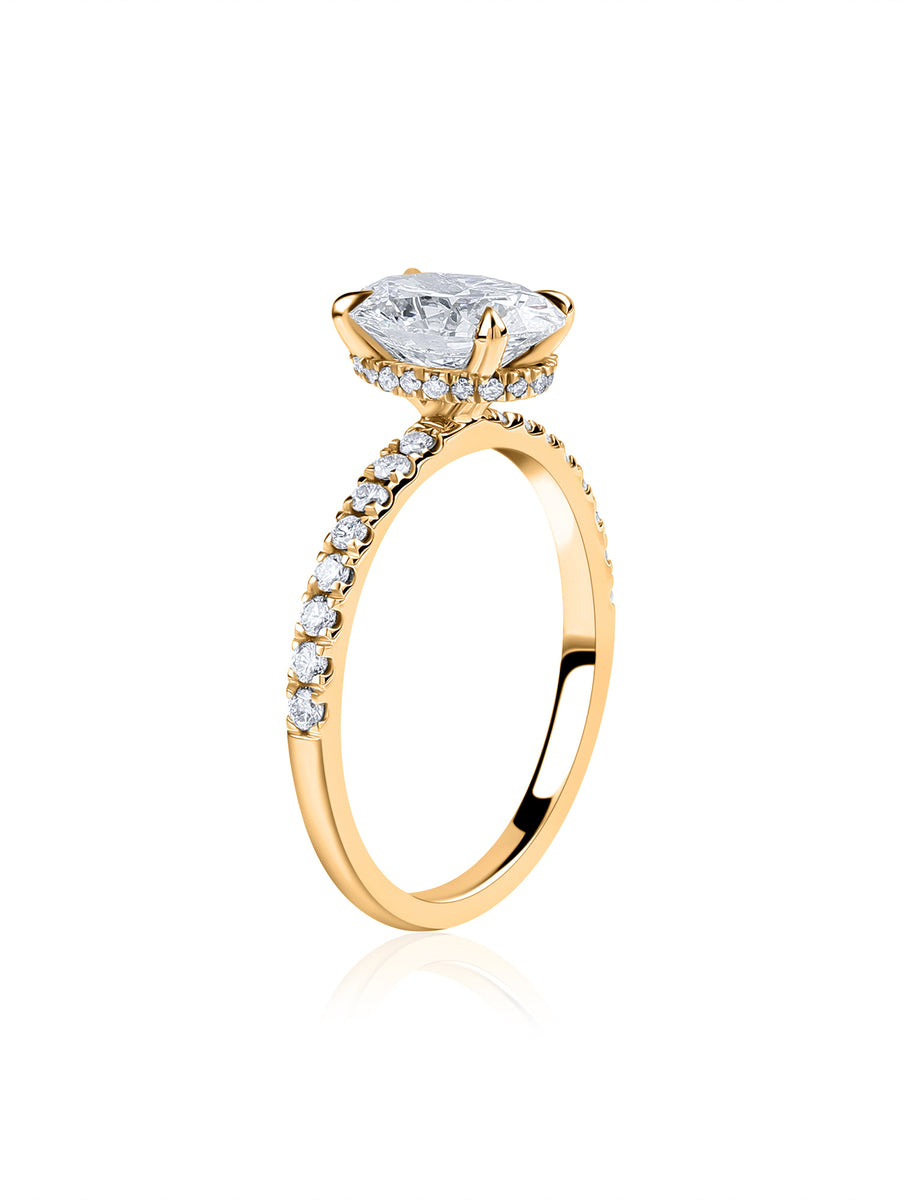 Ornate 1 Carat Oval Solitaire Ring