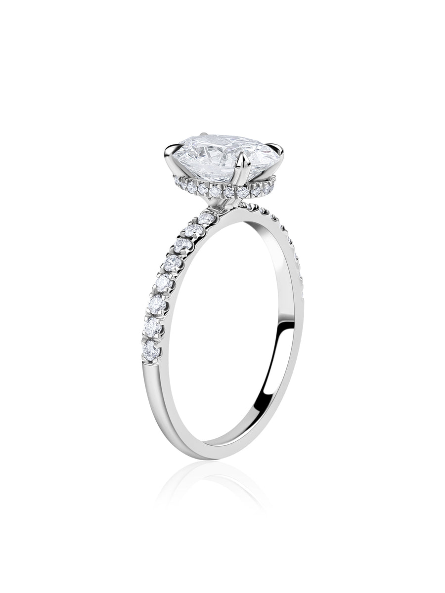 Ornate 1 Carat Oval Solitaire Ring