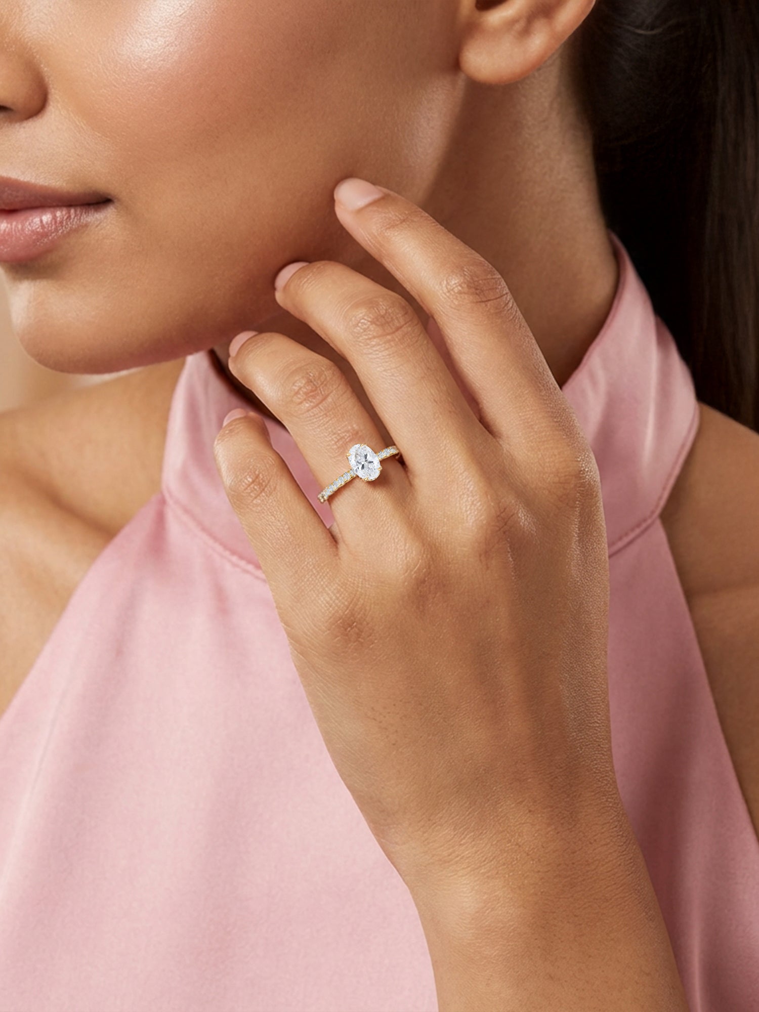 Ornate 1 Carat Oval Solitaire Ring