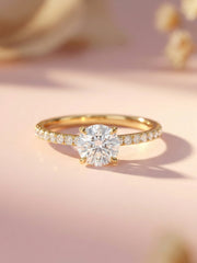 Ornate 1 Carat Lab Grown Diamond Wedding Solitaire Ring