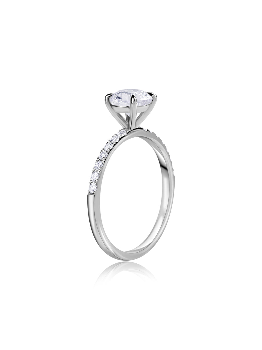 Ornate 1 Carat Lab Grown Diamond Wedding Solitaire Ring