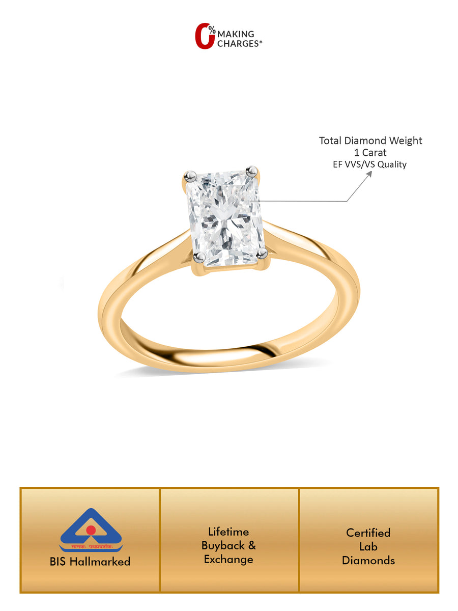 Lab Grown 1 Carat Engagement Diamond Ring