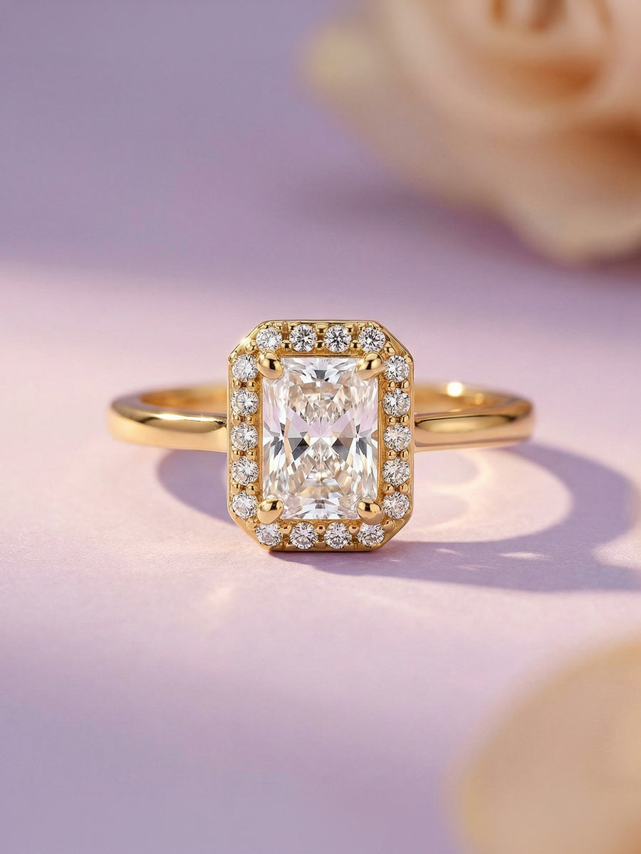 1 Carat Radiant Solitaire Diamond Ring