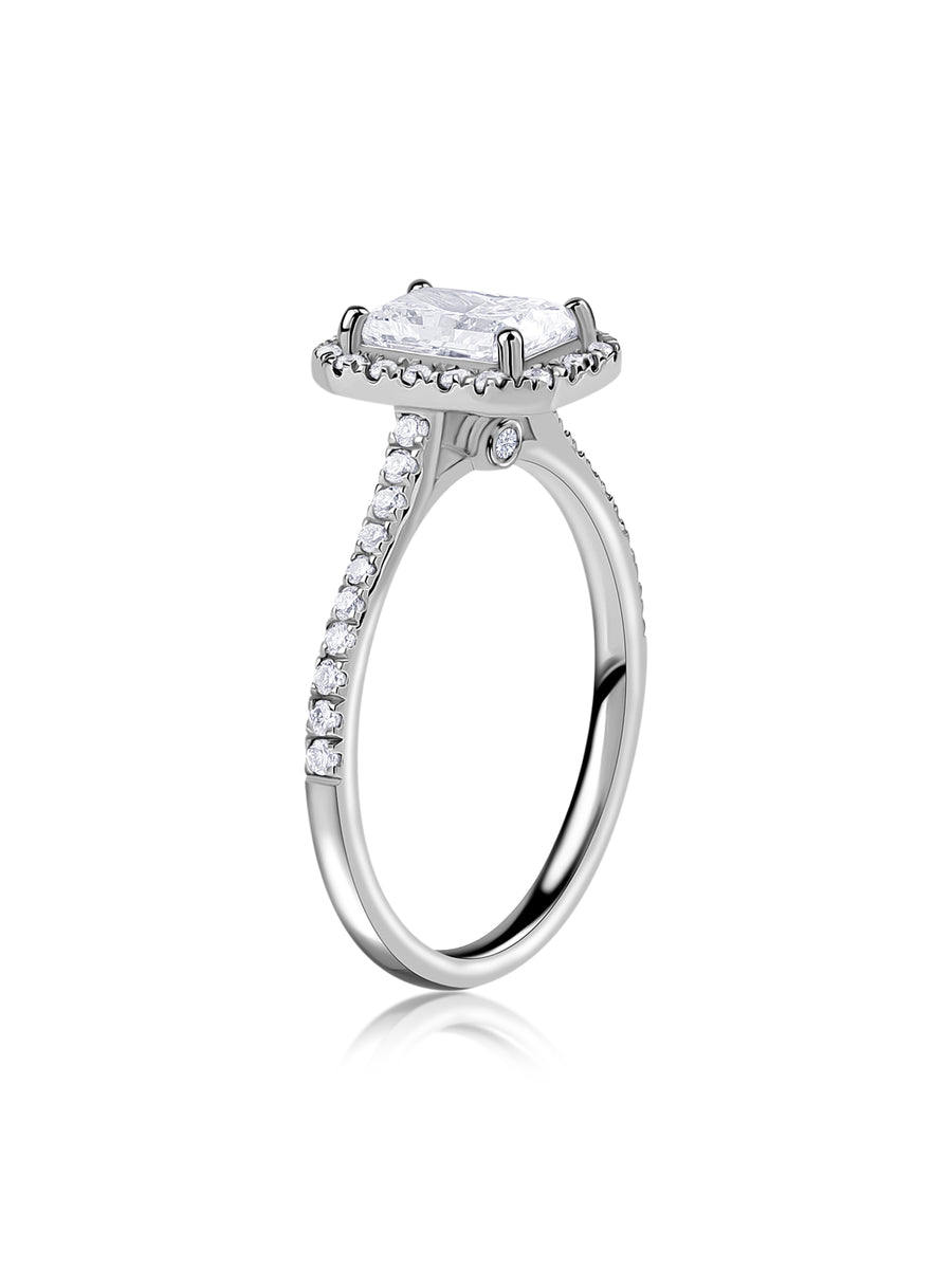 1 Carat Lab Grown Diamond Engagement Halo Ring