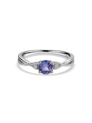 Tanzanite Solitaire Silver Ring