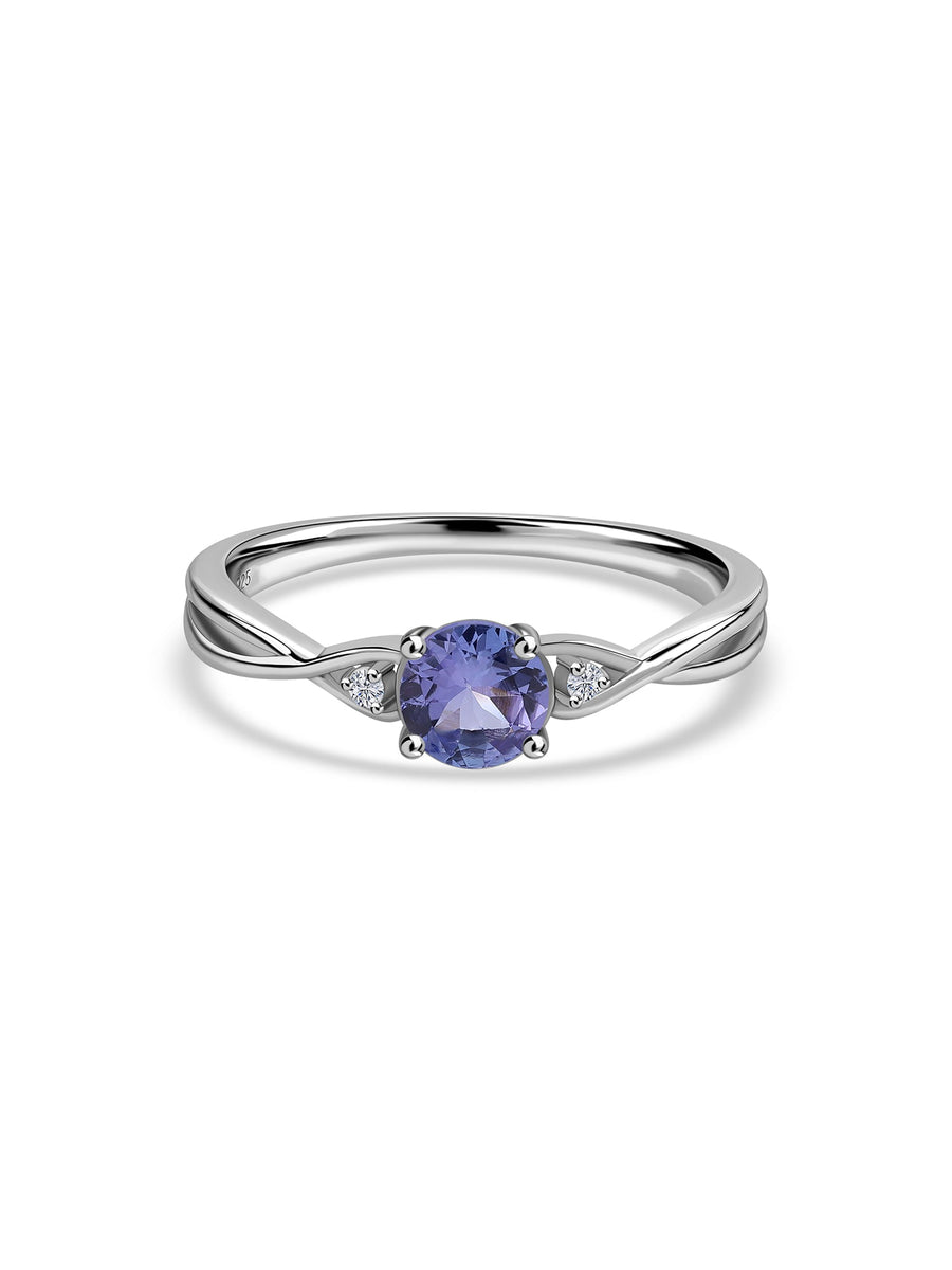 Tanzanite Solitaire Silver Ring