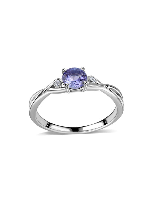 Tanzanite Solitaire Silver Ring