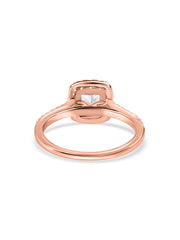 1 Carat Princess Quad Lab Grown Halo Ring