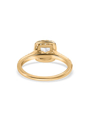 1 Carat Princess Quad Lab Grown Halo Ring