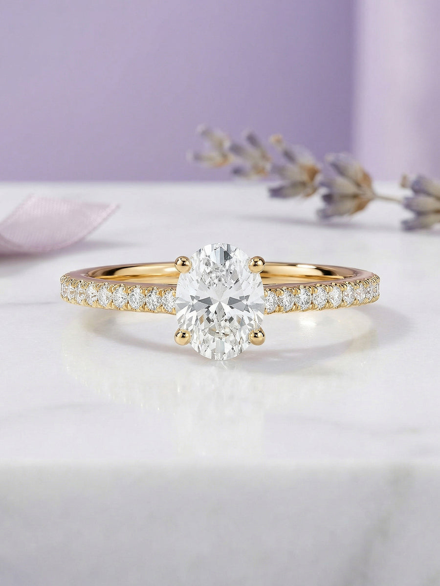 Oval 1 Carat Lab Grown Diamond Ring