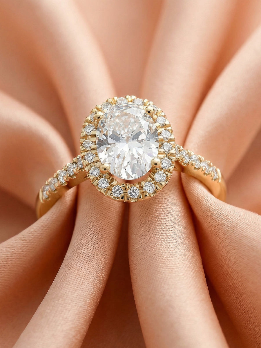 Halo 1 Carat Lab Grown Diamond Ring