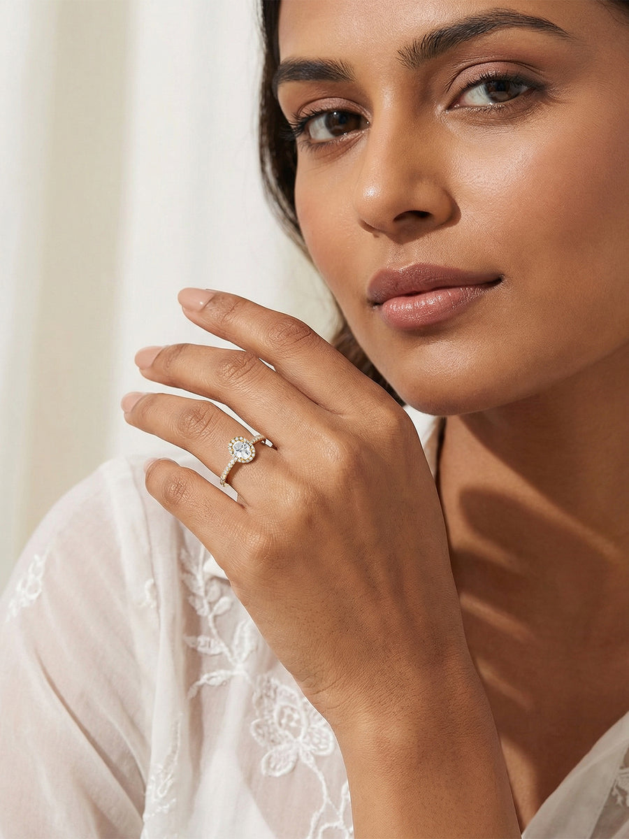 Halo 1 Carat Lab Grown Diamond Ring