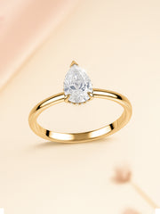Grace Note Pear Diamond Solitaire Ring